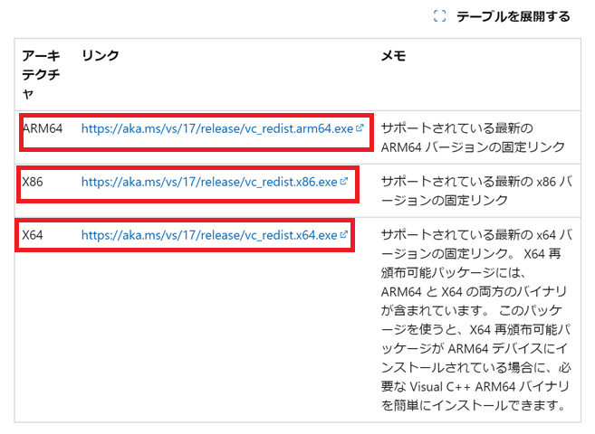 ダウンロードページ